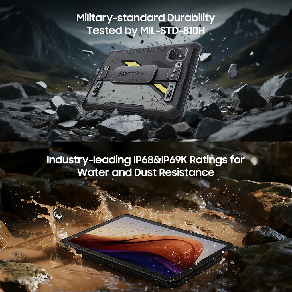 Device+ Active 7 Rugged Tablet - 11" FHD 24GB RAM 128GB Android 15 10000mAh NFC Dual Webcam
