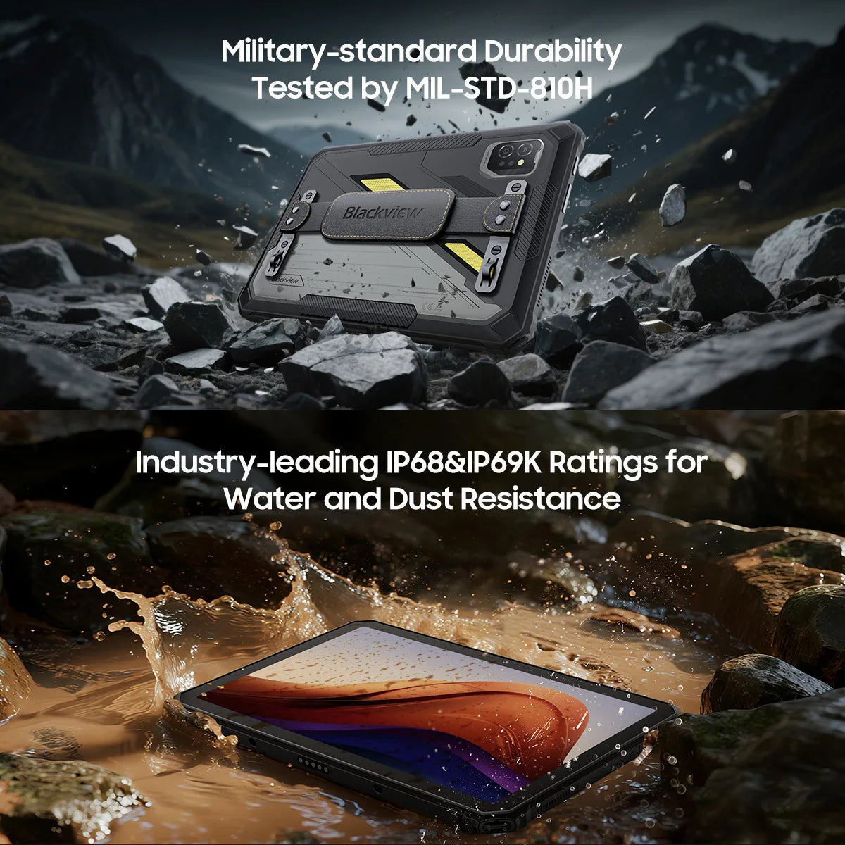 Device+ Active 7 Rugged Tablet - 11" FHD 24GB RAM 128GB Android 15 10000mAh NFC Dual Webcam