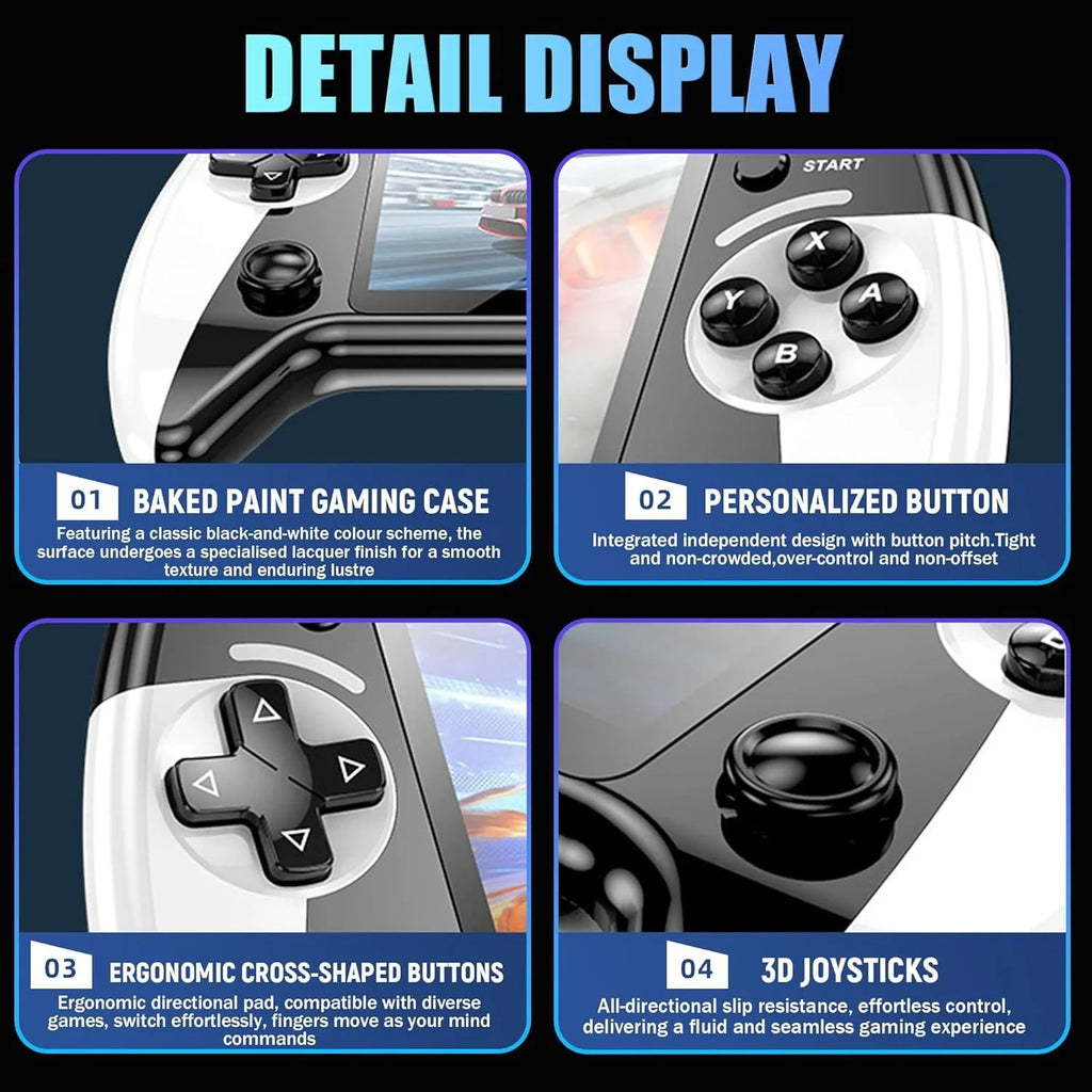 Device+ X9 Retro Handheld Game Console - 5.5" HD Screen 20000+ Games TV Connection & Wireless Controllers